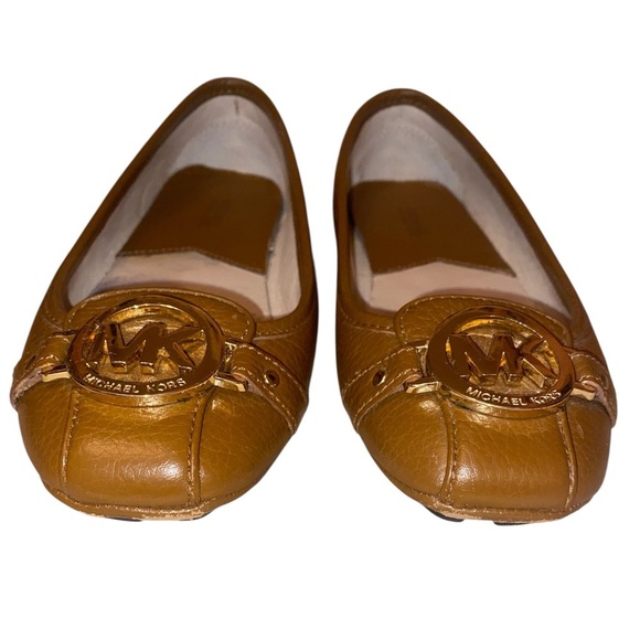Michael Kors “Fulton” Leather Moccasin Ballet Flats Camel BRN/TAN Size 6M - Picture 4 of 8